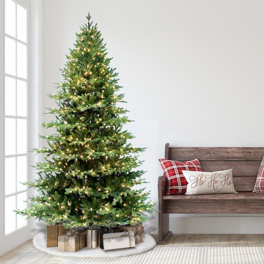 9ft. Pre-Lit Balsam Fir Artificial Christmas Tree, Clear LED Lights